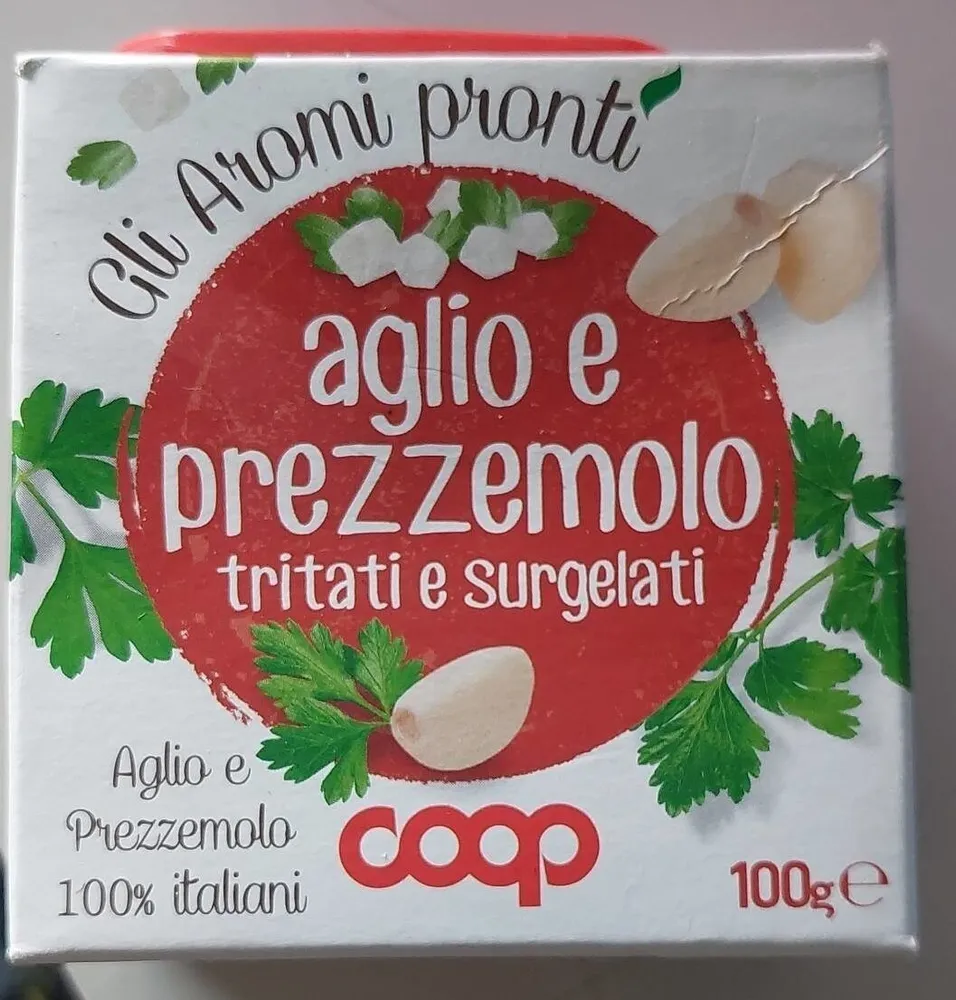 Aglio e prezzemolo tritati e surgelati