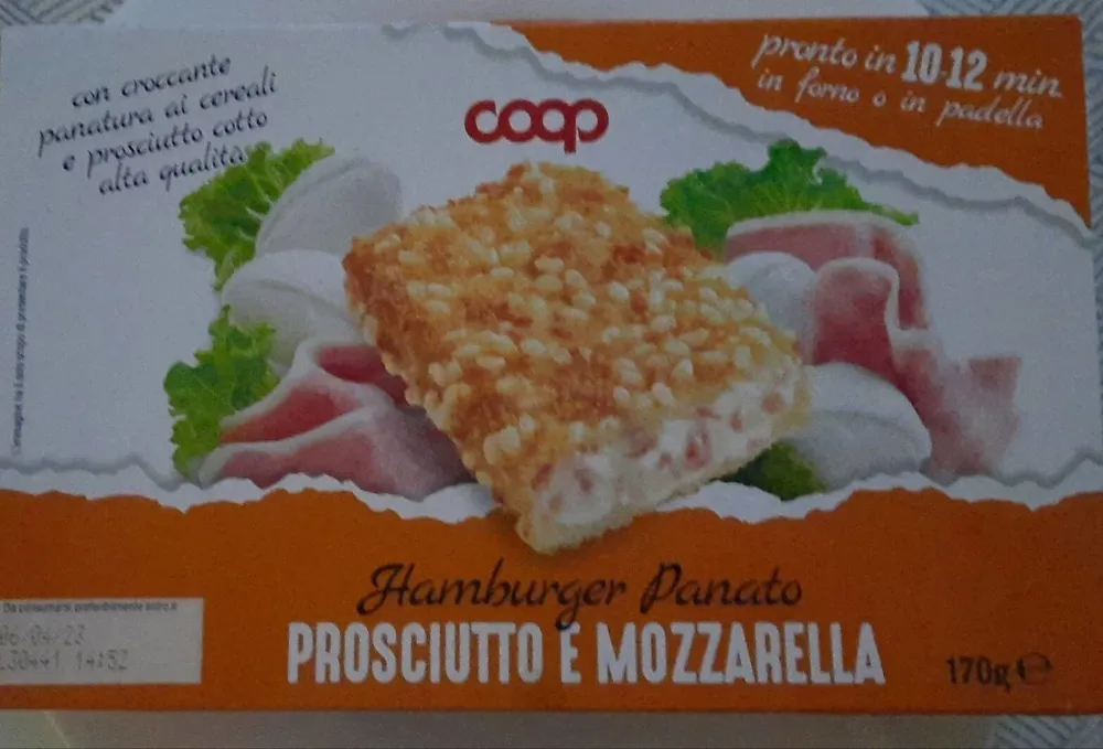 Hamburger panato prosciutto e mozzarella