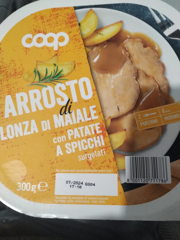 Arrosto di lonza di maiale con patate a spicchi