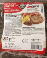 Hamburger bovino con bacon e cipolla caramellata