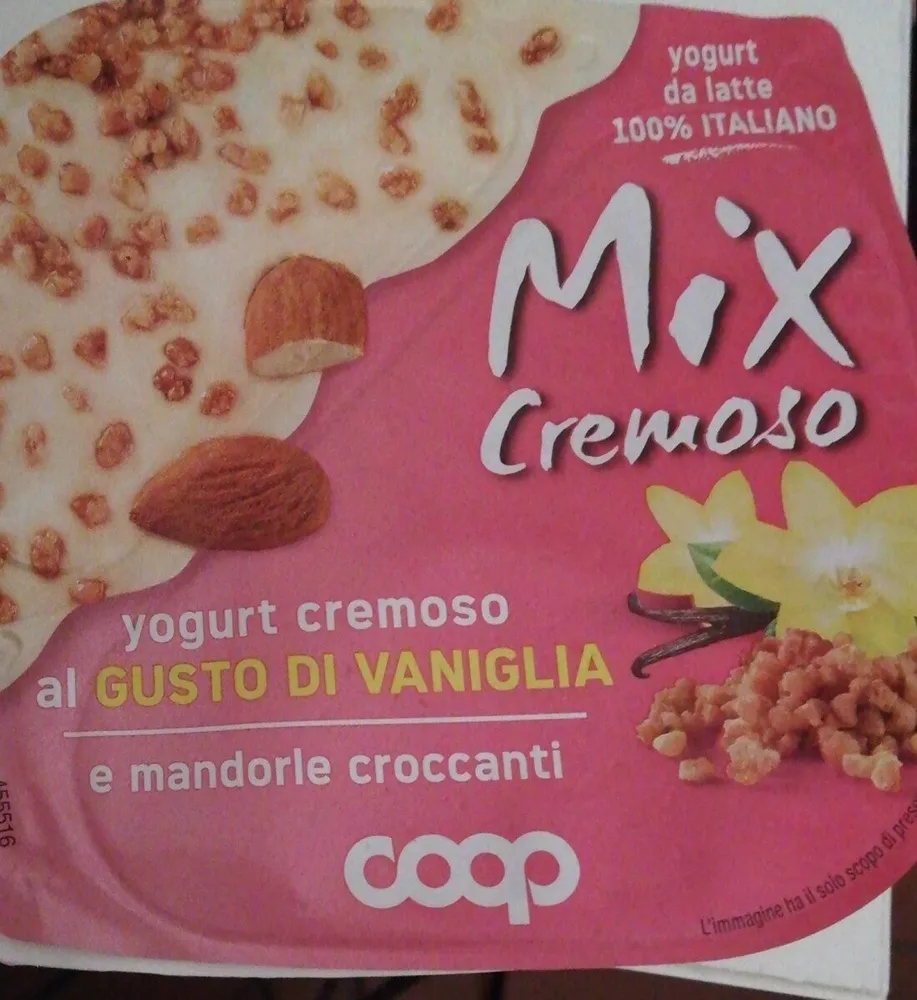 Mix cremoso yogurt vaniglia e mandorle croccanti