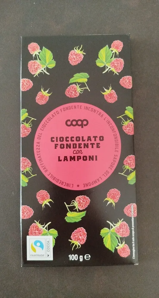 cioccolato fondente con lamponi