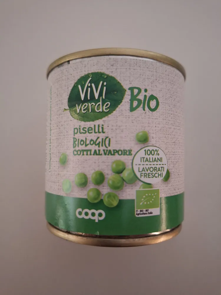 piselli biologici cotti al vapore