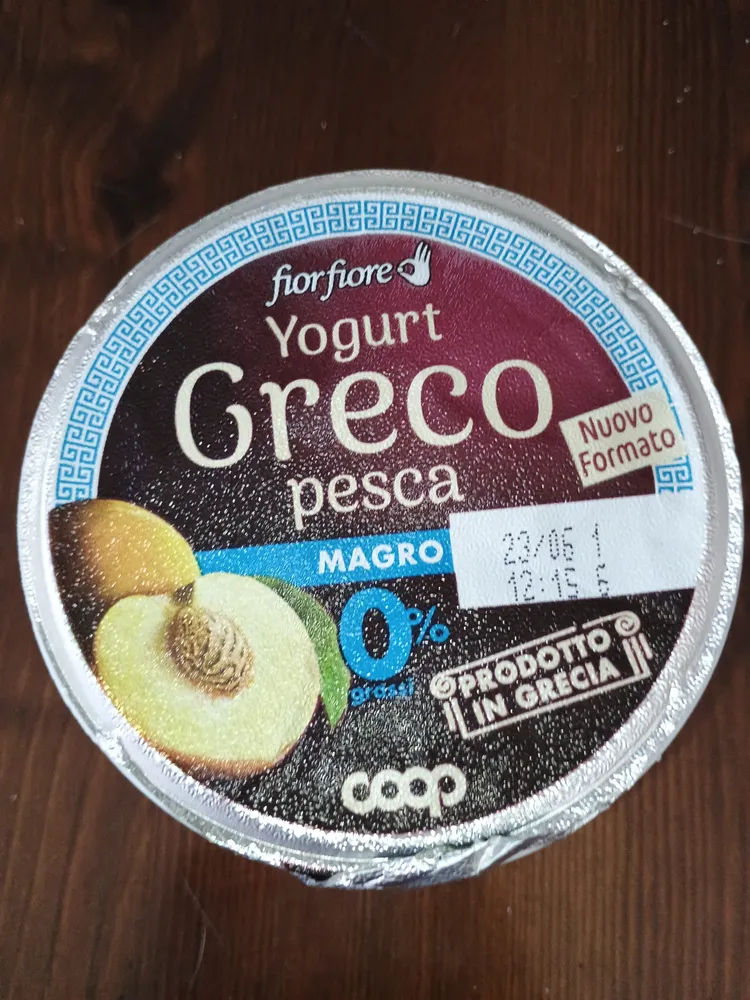 Yogurt greco pesca magro