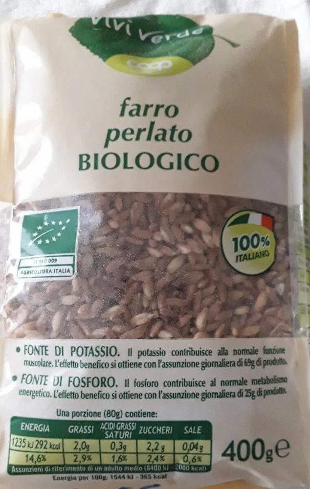 Farro perlato biologico Vivi verde