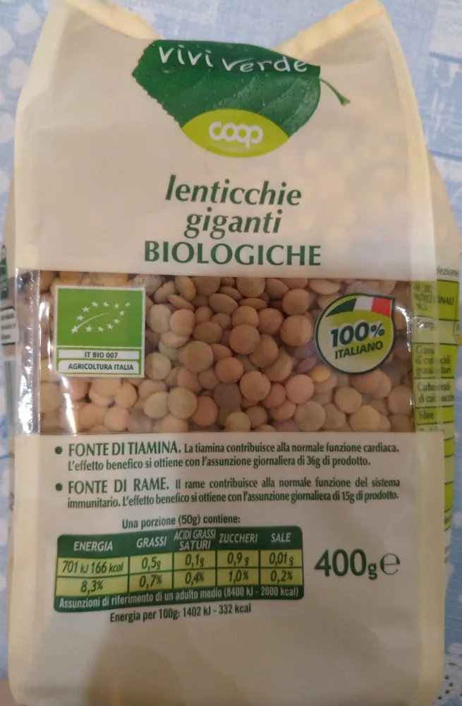 Lenticchie giganti biologiche