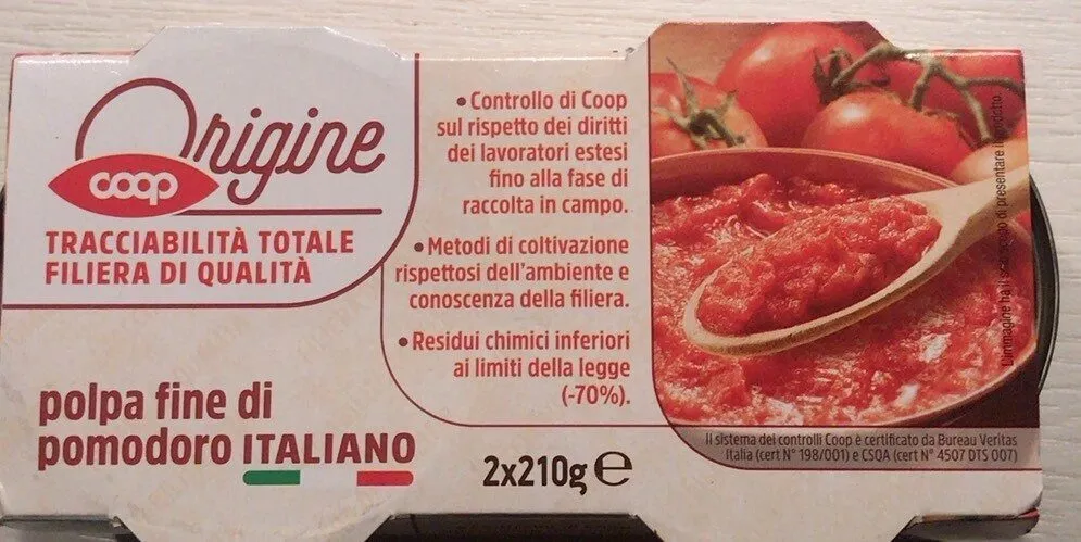 Polpa fine di pomodoro italiano