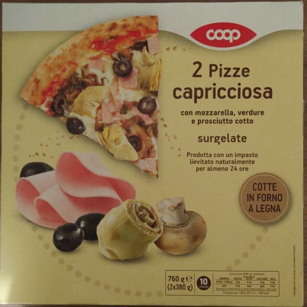 2 Pizze Capricciosa Surgelate