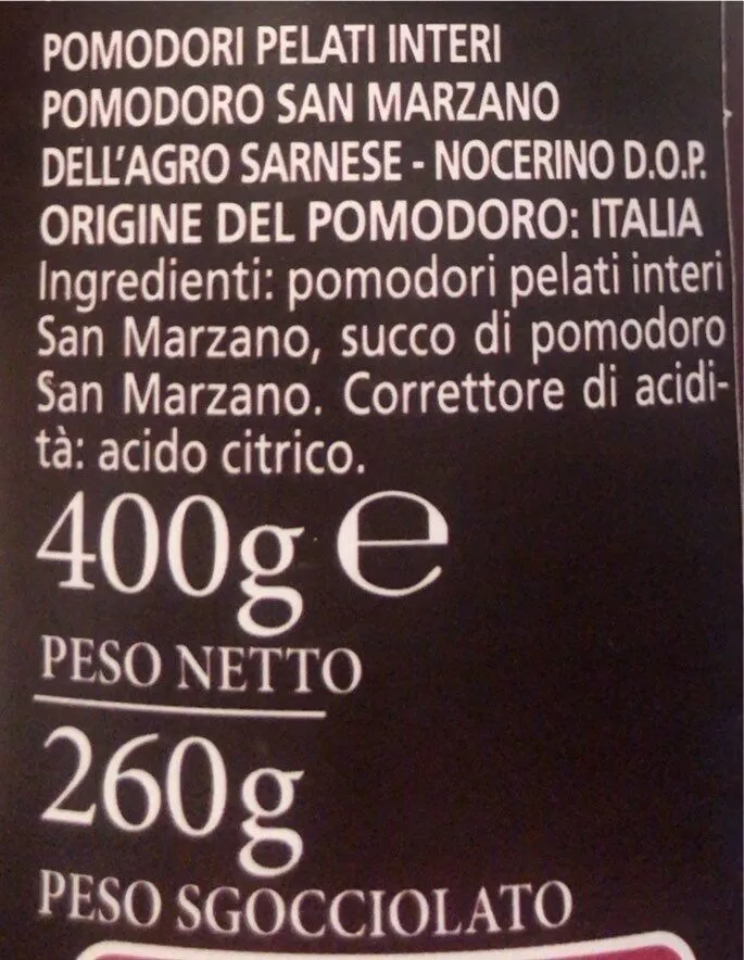 Pomodoro san marzano dop