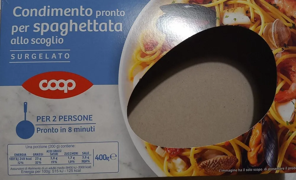 Condimento pronto per spaghettata allo scoglio