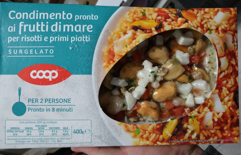 Condimento pronto ai frutti di mare