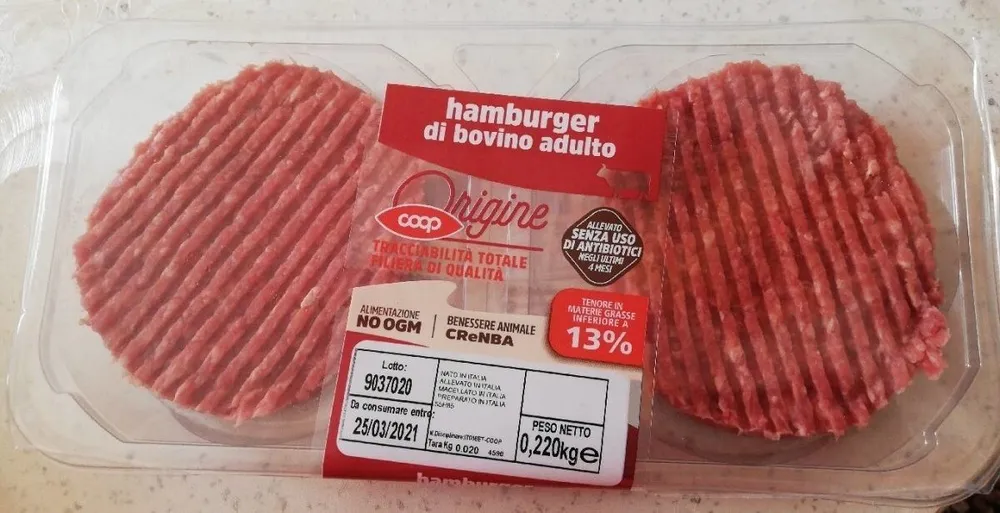 Hamburger di Bovino Adulto