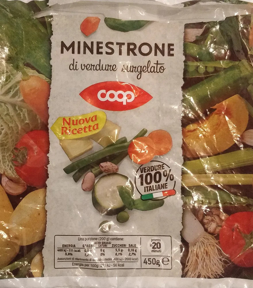 Minestrone di verdure surgelato
