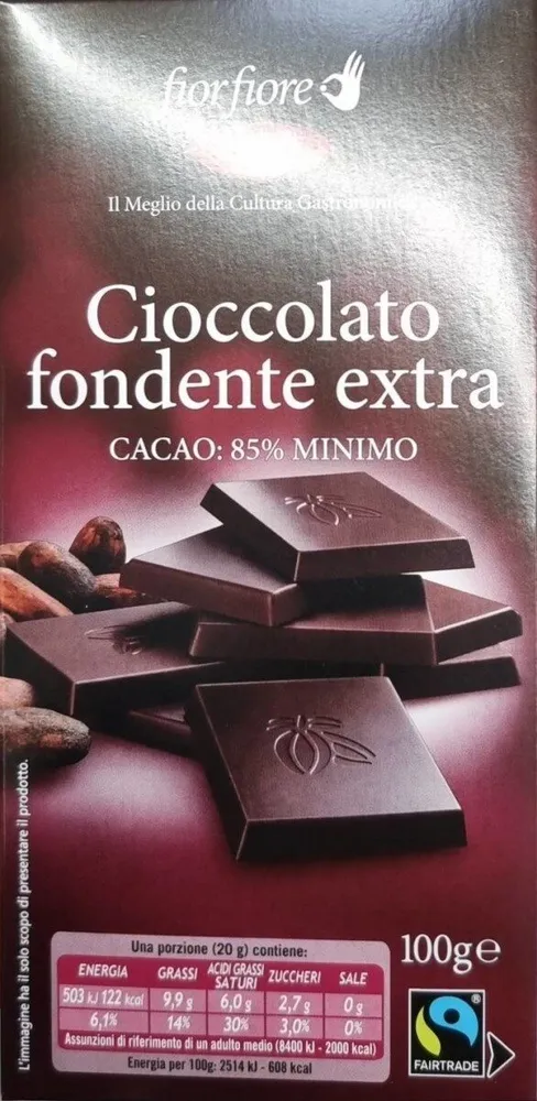 cioccolato fondente extra 85%