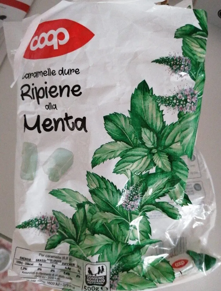 Caramelle dure Ripiene alla menta