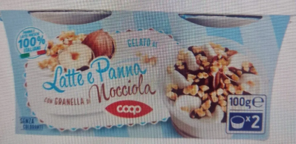 Gelato al latte e panna con granella di nocciola 2×50g