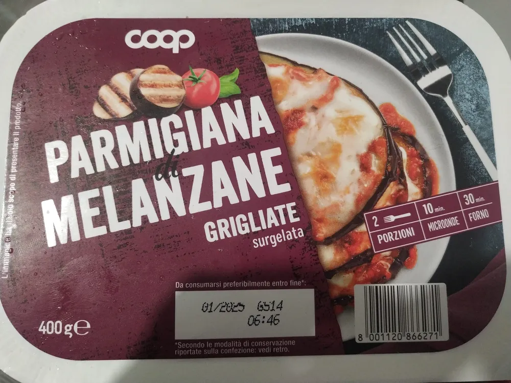 Parmigiana di melanzane grigliate surgelata