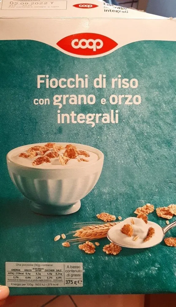 Fiocchi di riso con grano e orzo integrali