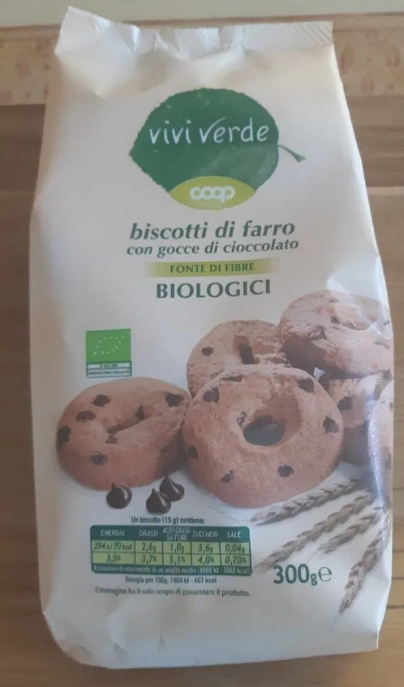 Biscotti di farro con gocce di cioccolato