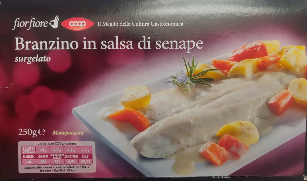 Branzino in salsa di senape