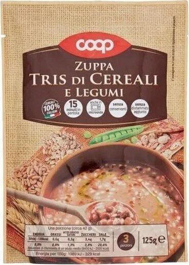 Zuppa di cereali e legumi