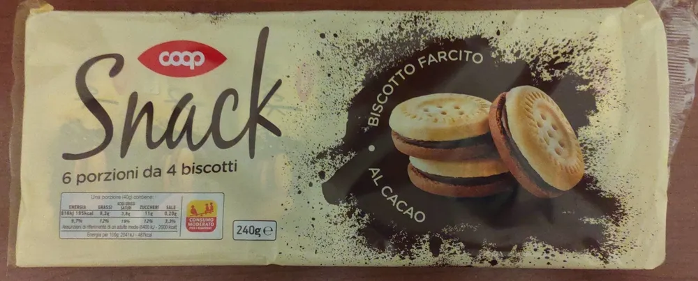 Snack al Cacao 6 Porzioni da 4 Biscotti