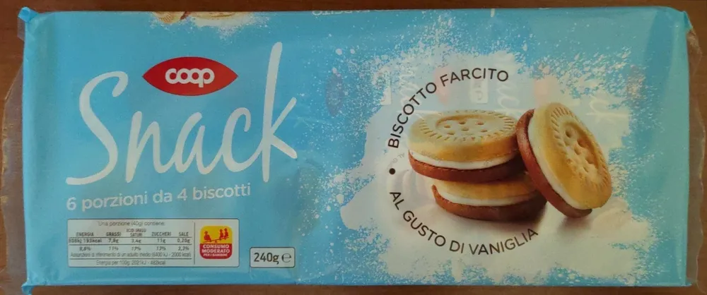 Biscotto farcito al Gusto Vaniglia