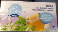 Tisana melissa, menta, ortica, sambuco, equiseto