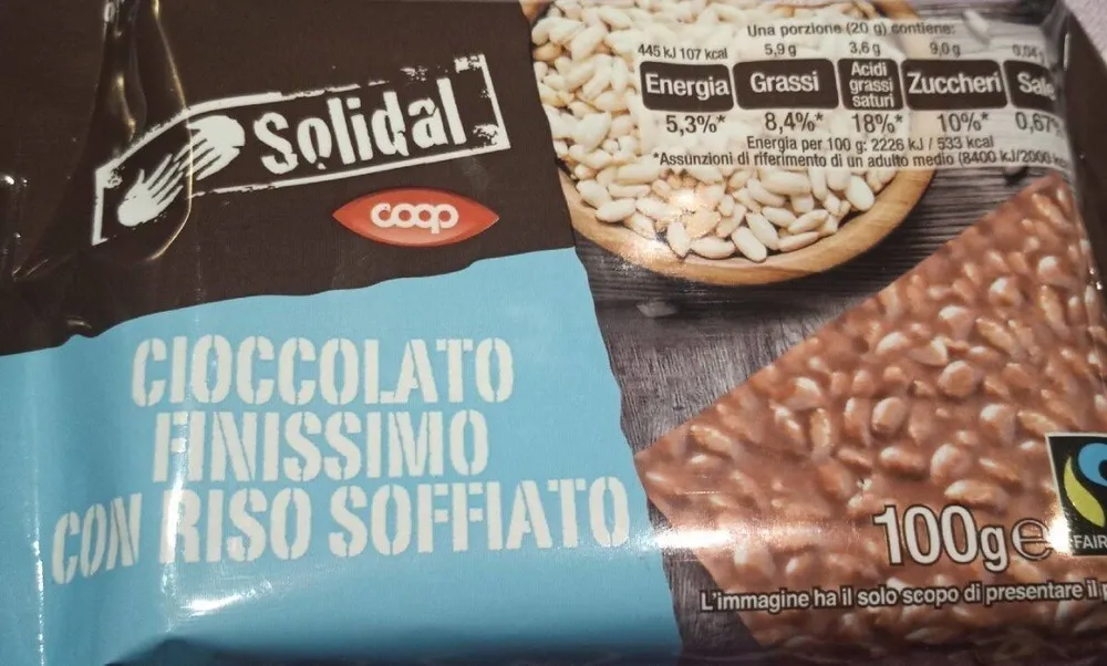 Cioccolato finissimo con riso soffiato