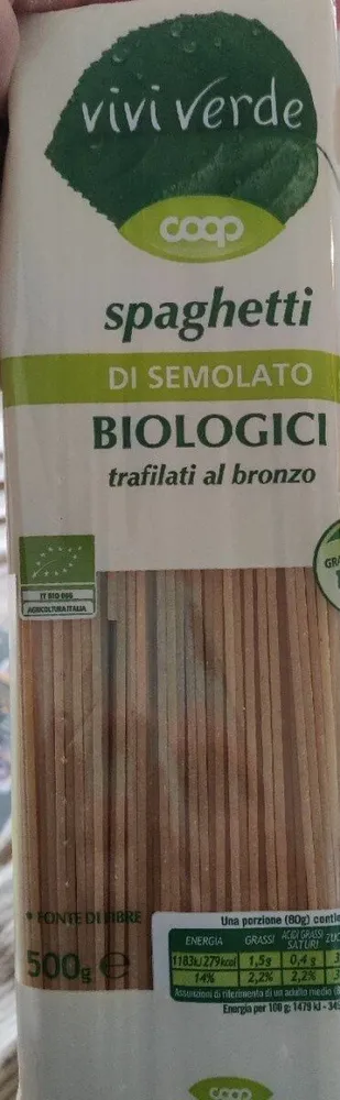 Spaghetti di semolato biologici