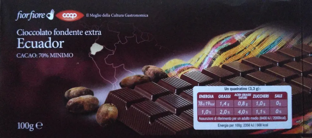 cioccolato fondente extra Ecuador