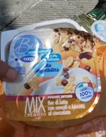 Yogurt intero con cereali e biscotti al cioccolato