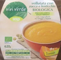vellutata con zucca e lenticchie