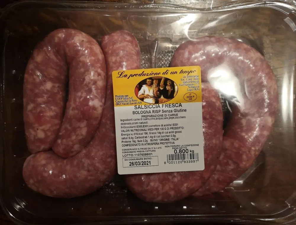 Salsiccia fresca Bologna Risp senza Glutine