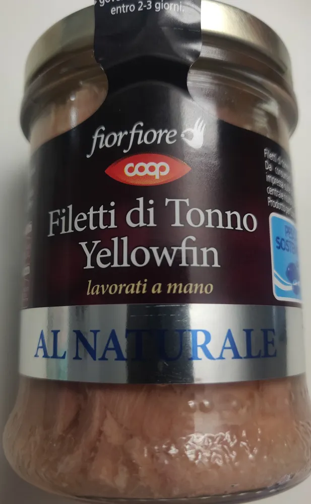 Filetti di tonno Yellowfin al naturale