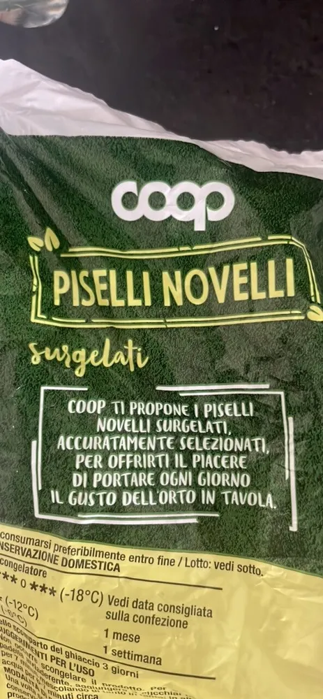 Piselli novelli surgelati
