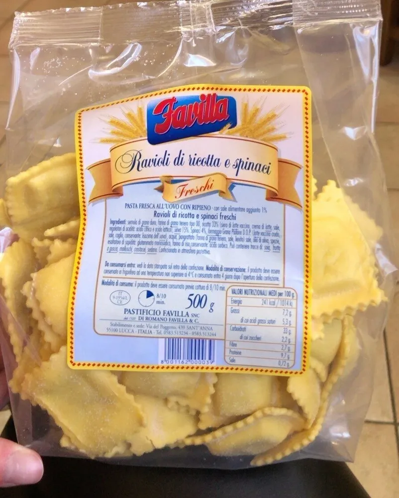 Ravioli di ricotta e spinaci
