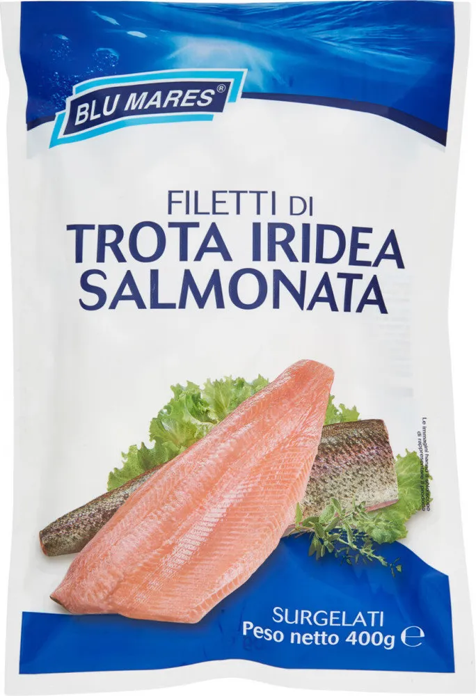 Filetti di trota iridea salmonata surgelati