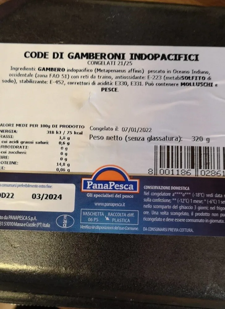 Code di gamberoni indopacifici
