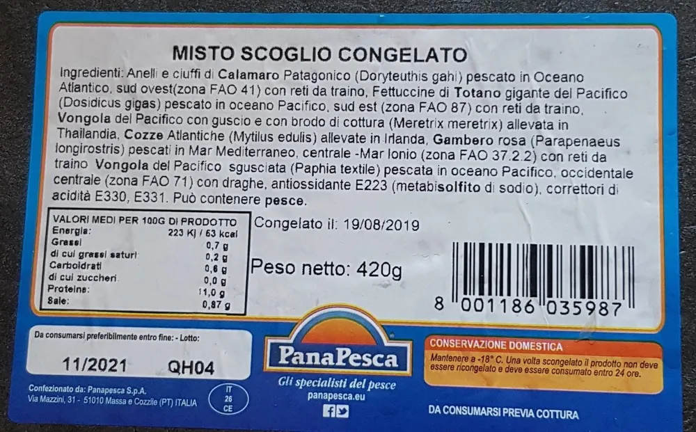 Misto scoglio congelato