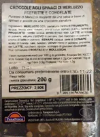 Croccole agli spinaci di merluzzo prefritte e congelate