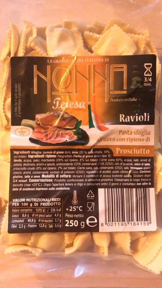 Ravioli Con prosciutto