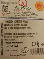 Asiago formaggio DOP