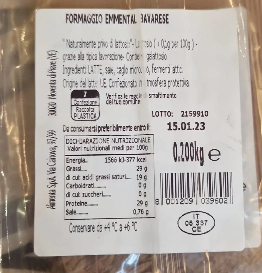 Formaggio Emmental Bavarese