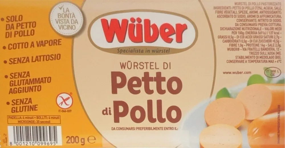 Würstel di petto di pollo
