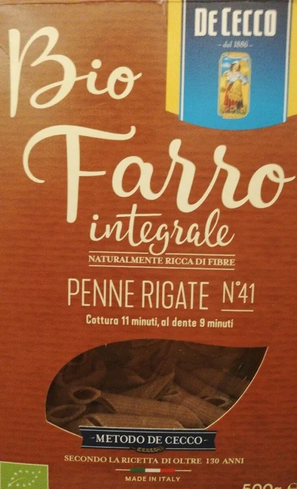 Penne Rigate N°41. Bio Farro integrale.