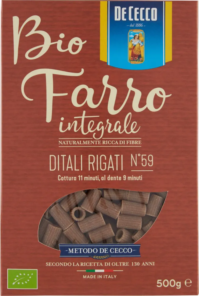 Bio farro integrale ditali rigati n°