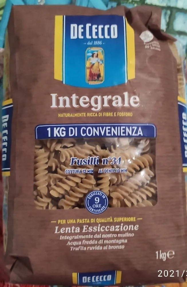 Pasta integrale Fusili