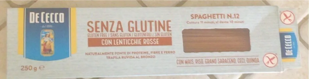 Spaghetti senza glutine con lenticchie rosse