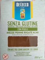 Mezze penne rigate n.141 senza glutine con piselli